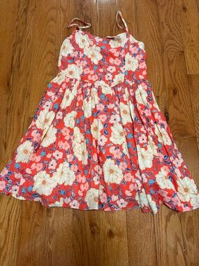 Aerie Girls' Coral Floral Sundress with Spaghetti Straps